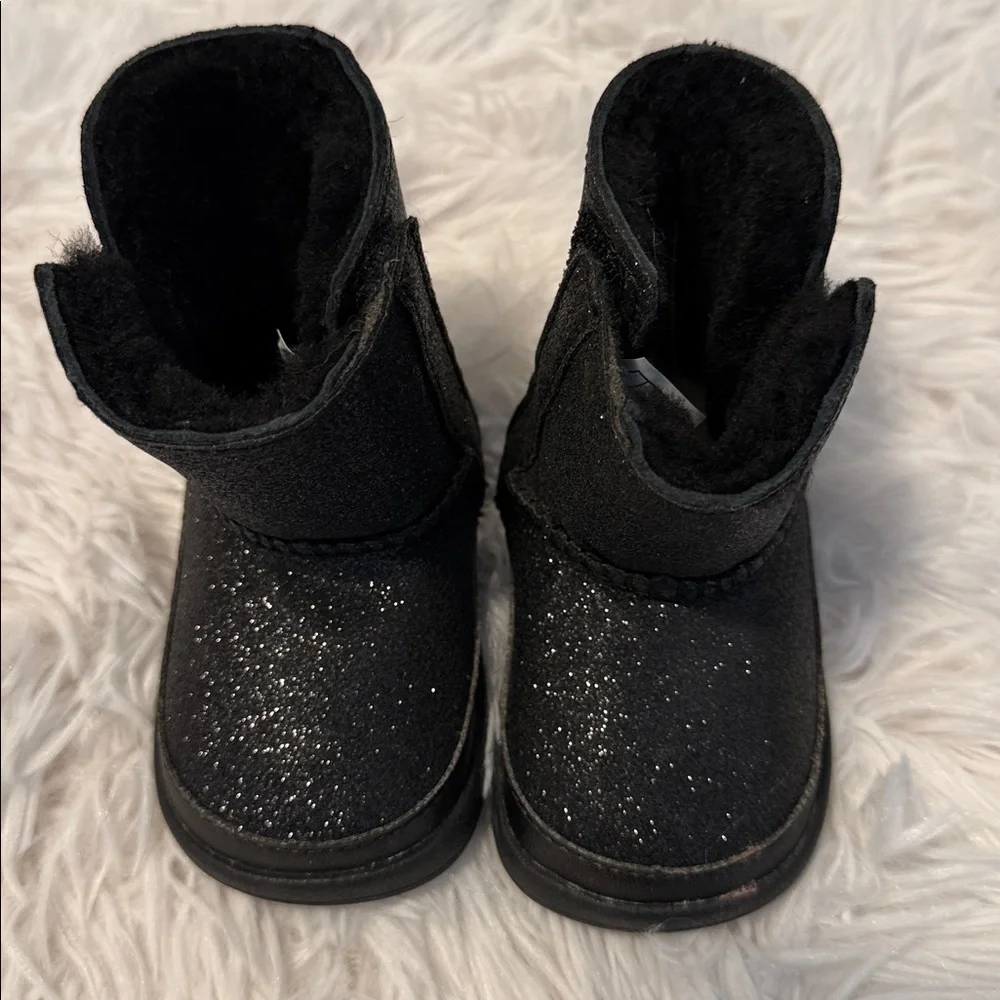 UGG Keelan Black Glitter Winter Boots Baby Girl Size 2/3